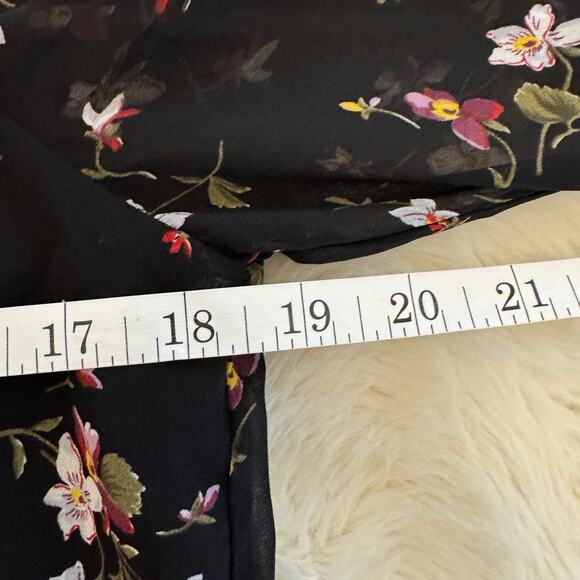 Madewell Floral Backyard Blooms Smocked Mockneck Sheer Top XS - Picture 12 of 14